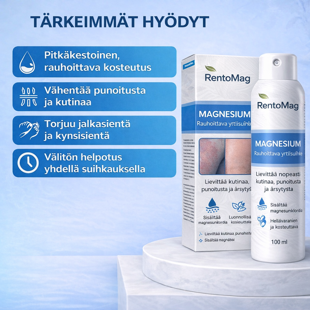 RentoMag™ – Magnesiumsuihke herkälle ja ärtyneelle iholle
