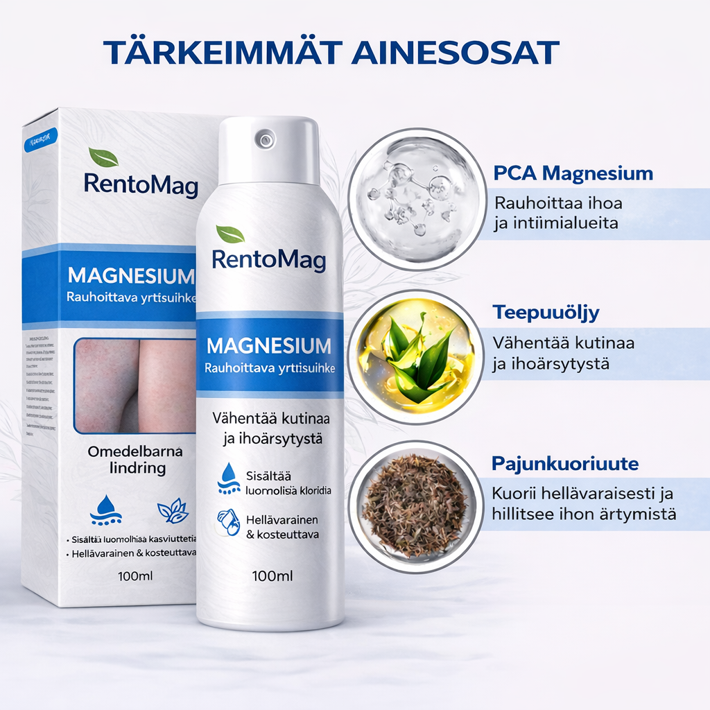 RentoMag™ – Magnesiumsuihke herkälle ja ärtyneelle iholle