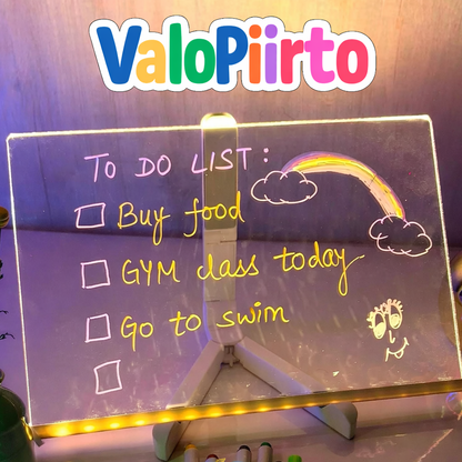 ValoPiirto™️ - Valoa hohtava piirustustaulu luovaan leikkiin.