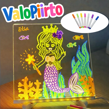 ValoPiirto™️ - Valoa hohtava piirustustaulu luovaan leikkiin.