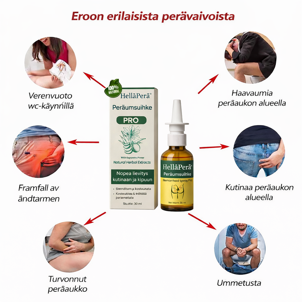 HelläPerä™ – Nopeasti lievittävä yrttisuihke peräpukamien hoitoon
