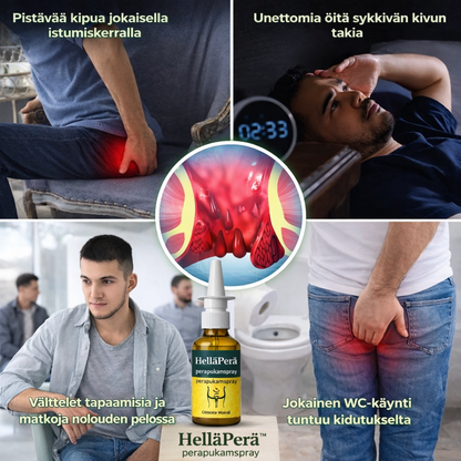 HelläPerä™ – Nopeasti lievittävä yrttisuihke peräpukamien hoitoon