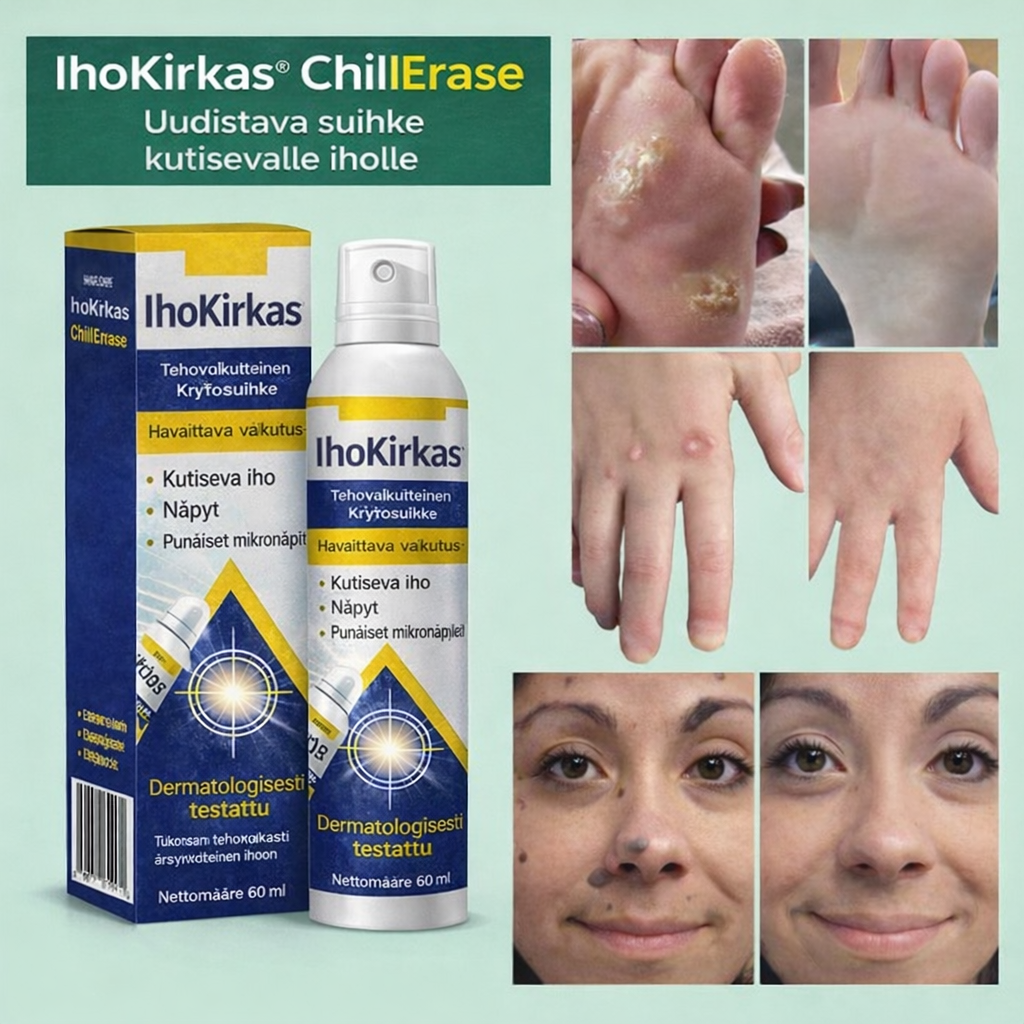 IhoKirkas™ ChillErase – täsmällisesti viilentävä suihke sileämmälle iholle