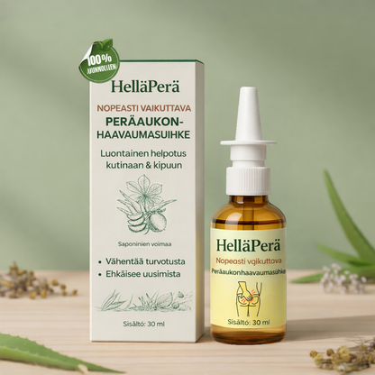 HelläPerä™ – Nopeasti lievittävä yrttisuihke peräpukamien hoitoon