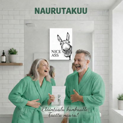 VeikeäAasi™ – Hauska Aasi -kylpyhuonetaulu