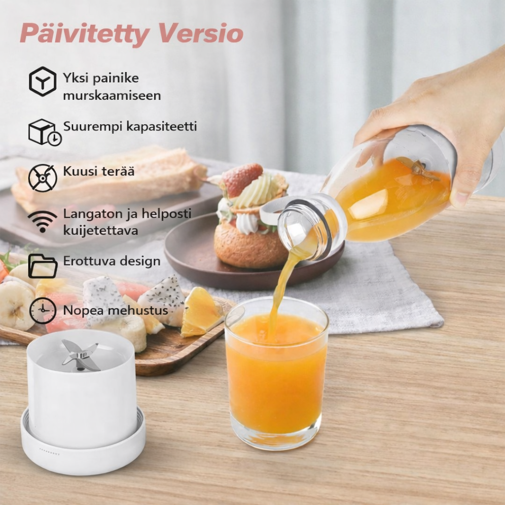 RaikasMix™ - Kannettava tehosekoitin tuoreisiin smoothieihin liikkeellä